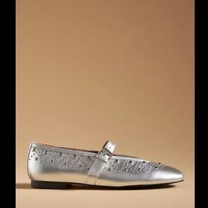 Silver Women's Mary Jane Flats